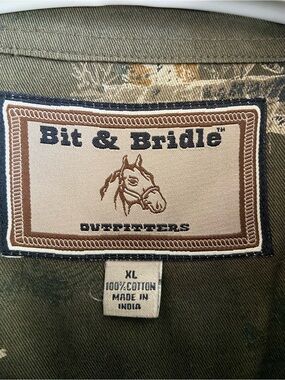 Bit & Bridle Olive Green Casual Button-Down Shirt